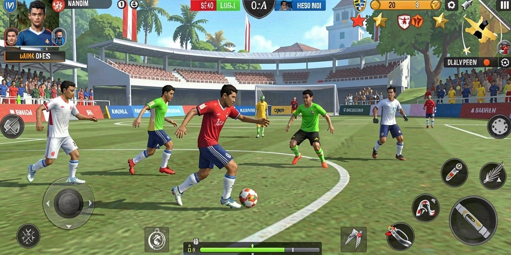 Tangkapan layar menampilkan karakter utama dalam aksi.